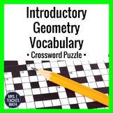 Introductory Geometry Vocabulary Crossword Puzzle