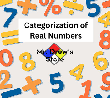 Preview of Introductory Math - Categorization of Real Numbers Handout