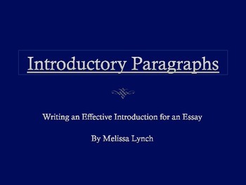 Preview of Introductory Paragraphs