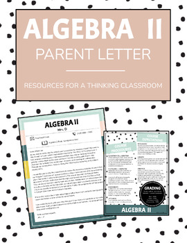 Preview of Introductory Parent Letter - Algebra 2