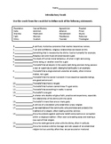 Introductory Religious Vocabulary Worksheet