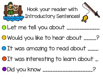 Preview of Introductory and Conclusion Sentence Starters