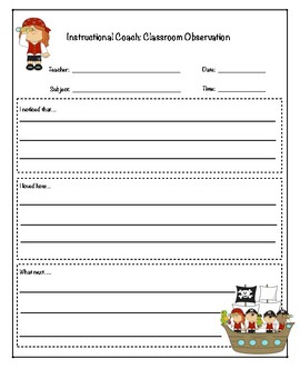 Instructional Coaching Forms Pirate Themed by The 