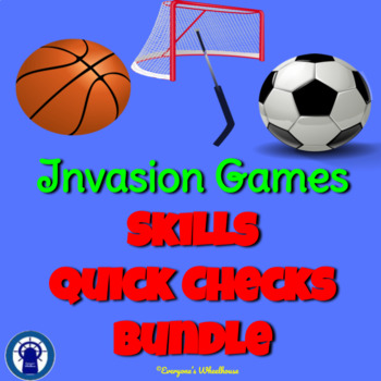 Preview of Invasion Games Skills Quick Checks Bundle