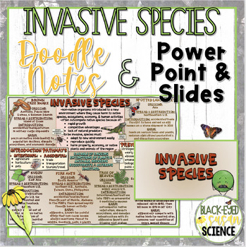 Preview of Invasive Species Doodle Notes & Quizzes (PDF and GF) + PowerPoint (& Slides)