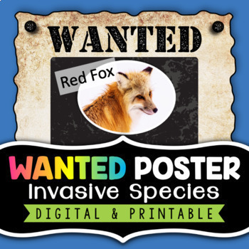 Preview of Invasive Species Project - Wanted Poster - Distance Learning Google Classroom