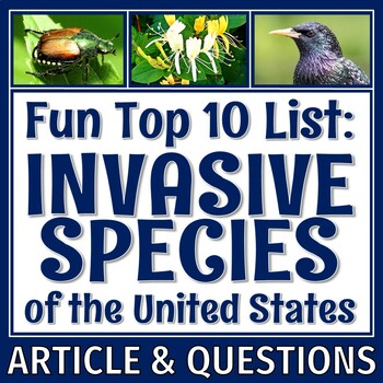Preview of Invasive Species Reading Article and Worksheet