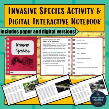 Preview of Invasive Species Activity Reading and Questions NGSS MS-LS2-4 Distance Learning