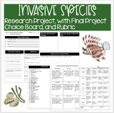 Invasive Species Research Project with Choice Board for Fi
