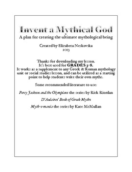 Preview of Invent a Mythical God