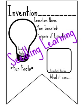 Invention Fact Banner (Inventor) by Seedling Learning | TPT