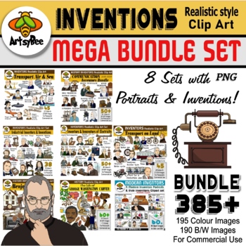 Preview of Inventions Past to Present History MEGA bundle of 385 images clipart