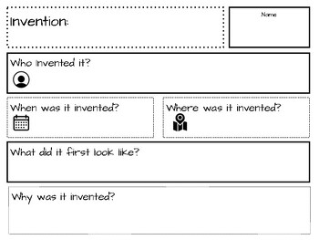 Preview of Inventions Research Graphic Organizer