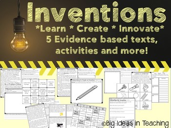 Preview of Inventions Unit: Text Based Passages, Activities, and Project
