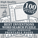 Inventions Word Search Puzzle Worksheet Activity Printable