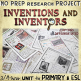 Inventions and inventors NO PREP research project - 3 to 4
