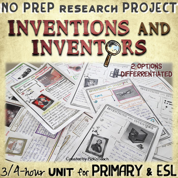 Preview of Inventions and inventors NO PREP research project - 3 to 4 hour UNIT