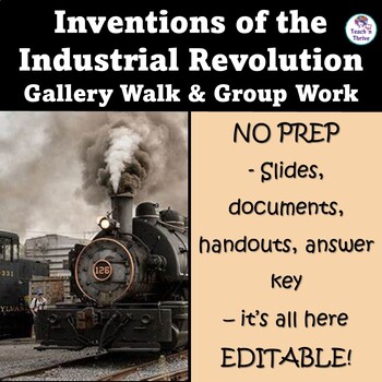 Preview of Inventions of the Industrial Revolution Gallery Walk and Group Work, Editable