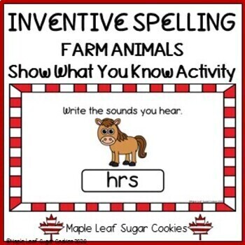 Preview of Inventive Spelling - Farm Animals - Distance Learning - Google Slides