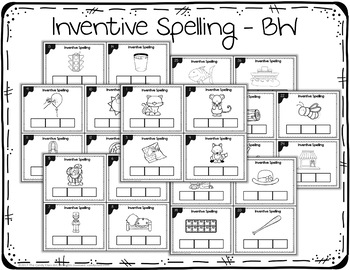 Inventive Spelling Task Cards for Kindergarten with Anchor Chart & Games