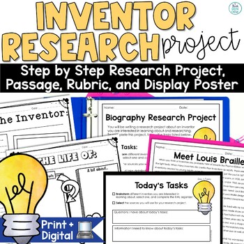 Preview of Inventor Research Project Writing Template Poster and Graphic Organizers
