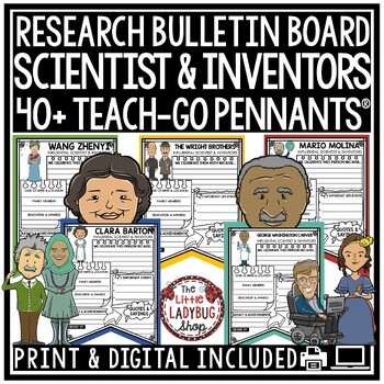 Preview of Famous Inventors Scientist Research Project Bulletin Board Biography Templates