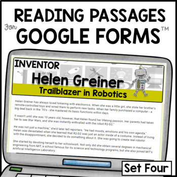 Preview of Inventors 4th and 5th Grades Digital Reading Passages: Online for Google Forms™