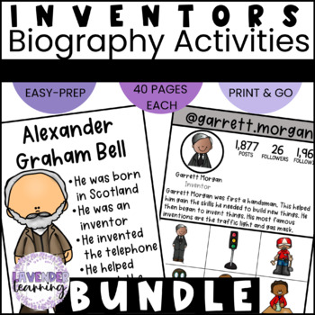 Preview of Inventors Biography Activities Bundle - Morgan, Bell, Edison, Ford, Franklin