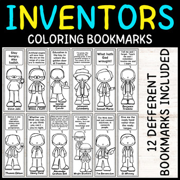 Preview of Inventors Coloring Bookmarks – Personalized, Educational, and Fun! Inventors Day