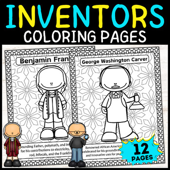 Preview of Inventors Coloring Pages for Crafts | STEM Worksheet Science Posters Activity