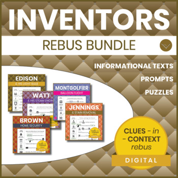 Preview of Inventors Rebus Bundle - CLUES-in-CONTEXT Rebuses - SimpleLitRebus