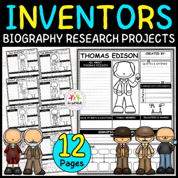Preview of Inventors Research Projects | Biography Report Worksheets for Inventors Day