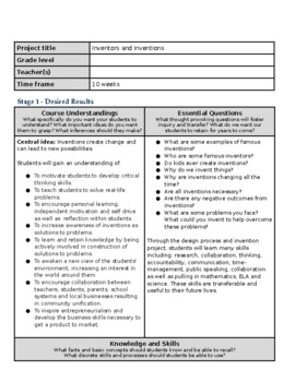 Inventors and Inventions Unit Plan EDITABLE by Leaders of Tomorrow