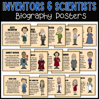 Preview of Inventors and Scientists Biography Posters | Inventors' Day Bulletin Board