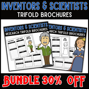 Preview of Inventors and Scientists Biography Research Trifold Brochures Bundle 30% OFF