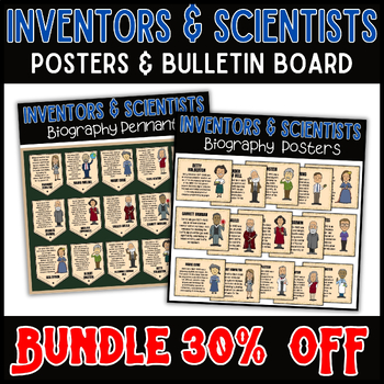Preview of Inventors and Scientists Posters and Bulletin Board Bundle 30% OFF