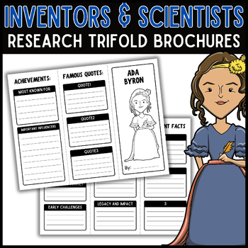 Preview of Inventors and Scientists Research Trifold Brochures | February Inventors' Day