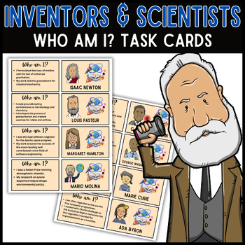 Preview of Inventors and scientists Who Am I Task Cards February Inventors' Day Task Cards