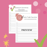 Inventory Checklist PDF| Daily Task Checklist Printable