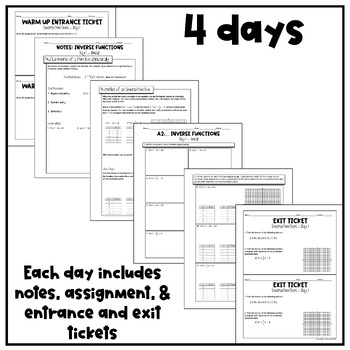 Inverse Functions Lessons - Algebra 2 Curriculum by Mandy's Math World