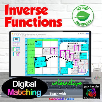 Preview of Inverse Functions Digital Matching