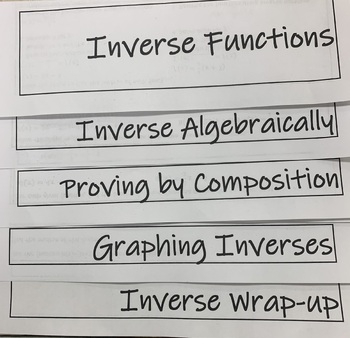 Preview of Inverse Functions Flipbook