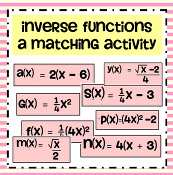 Preview of Inverse Functions Matching Activity