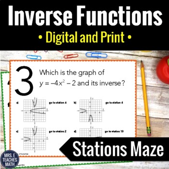 Preview of Inverse Functions Activity | Digital and Print