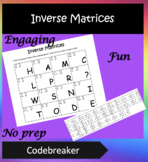 Inverse Matrices Codebreaker - No prep engaging resource