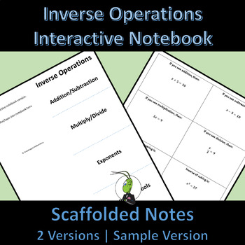 Preview of Inverse Operations PreAlgebra Interactive Notebook