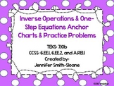 Inverse Operations and One Step Equations Anchor Charts and Practice Problems