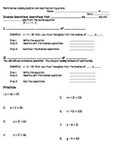 Inverse Operations with Addition and Subtraction Math Notes