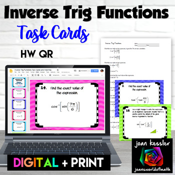 Preview of Inverse Trig Functions Digital Activity plus Print