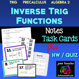 Inverse Trigonometric Functions Task Cards Organizer HW QR